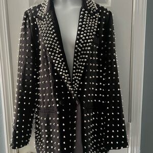 AKIRA Black Studded Blazer